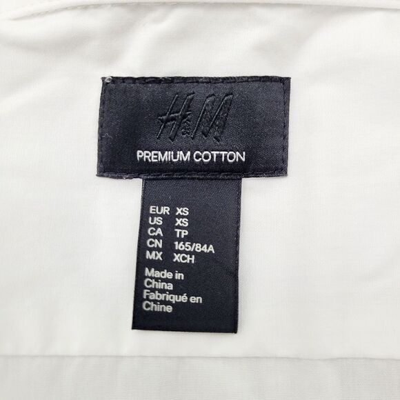 2/$20 H&M White & Black Tone Buttons Down Shirt 100% Cotton Size: XS - Picture 6 of 6